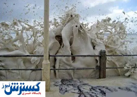 ساحلی که موج های کاپوچینویی دارد! + عکس