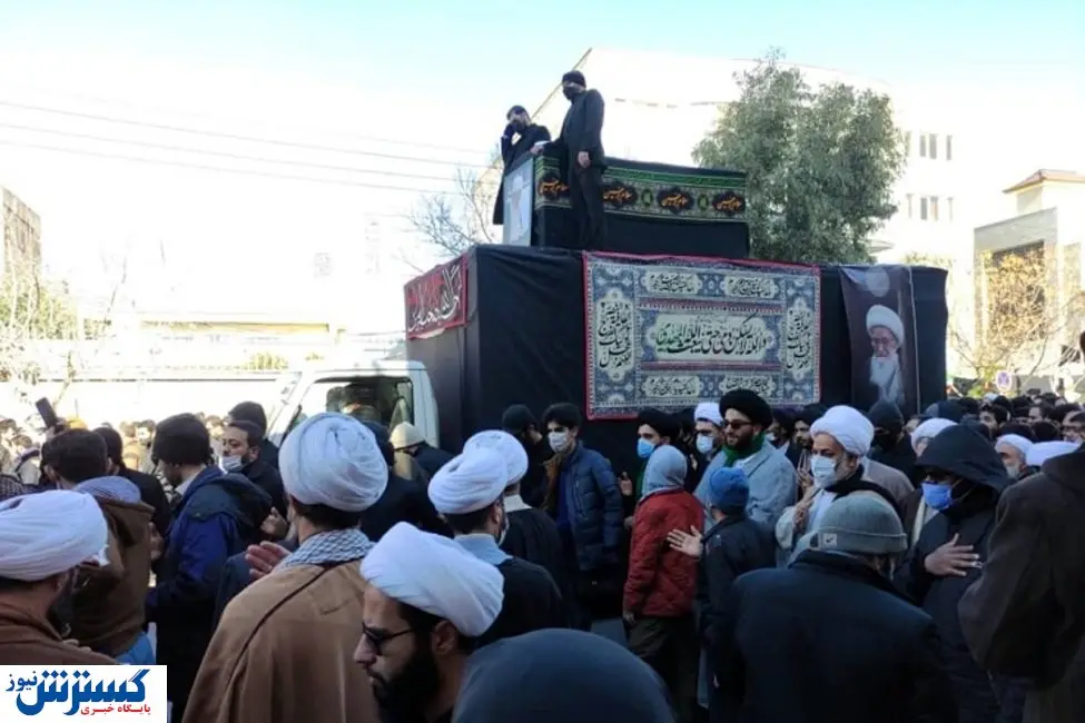 پیکر آیتالله صافیگلپایگانی (ره) تشییع شد + عکس
