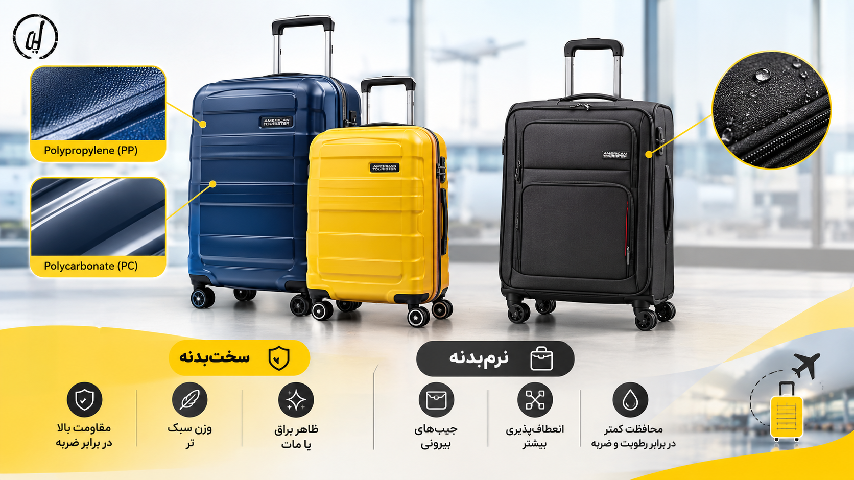 جنس بدنه و تأثیر آن بر دوام چمدان